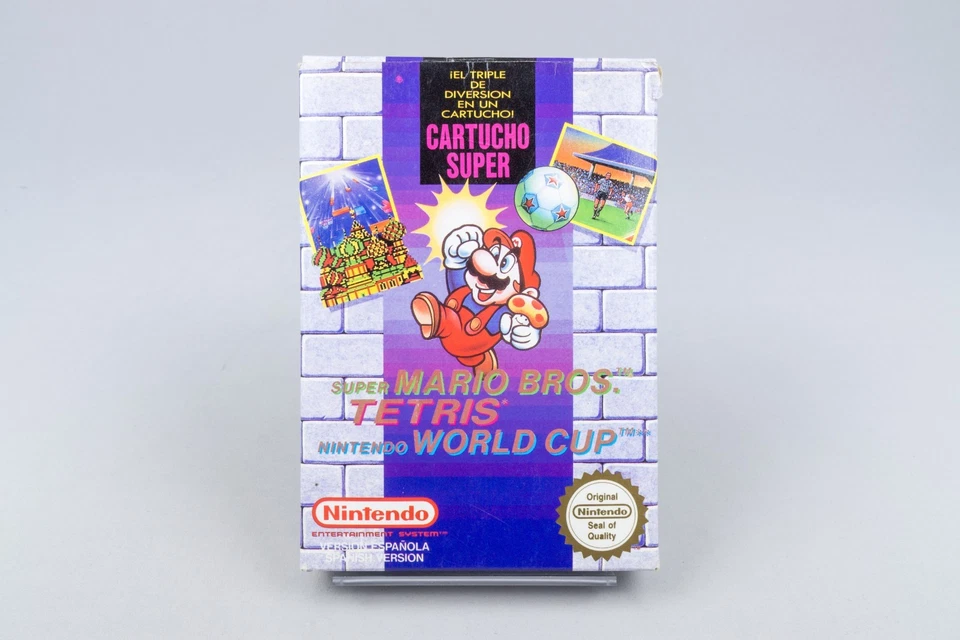 Nintendo NES *Super Mario Bros. / Tetris / World Cup* OVP CIB PAL B ZZ-ESP-2 Acr - Bild 3 von 4