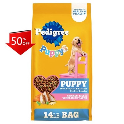 Pedigree Chicken, Grain, Rice and Vegetable Flavor Puppy Dry Dog Food - 14lbs