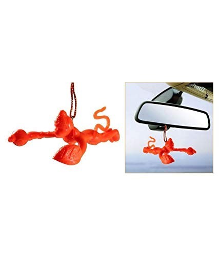 Flying Lord Hanuman Hanging Idol For Car Orange Hindu God for Power & Protection - Picture 4 of 5