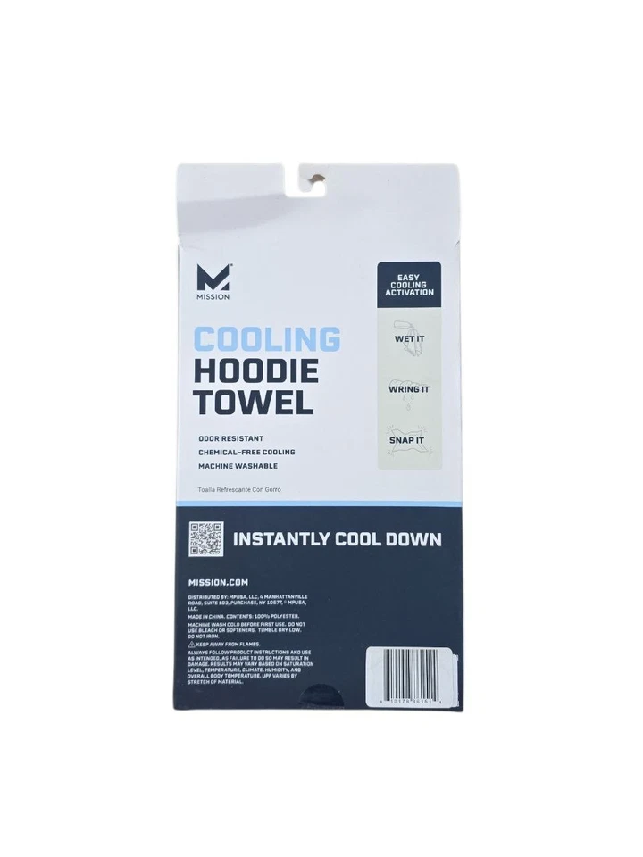 Mission Cooling Hoodie Towel Yellow HydroActive Wet to Cool Tech UPF 50 Headwear - Image 2 of 3