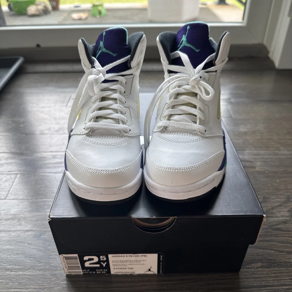 Nike Jordan 5 Retro PS Talla 2.5Y Grape Air 440889-108 Foto 2 de 4