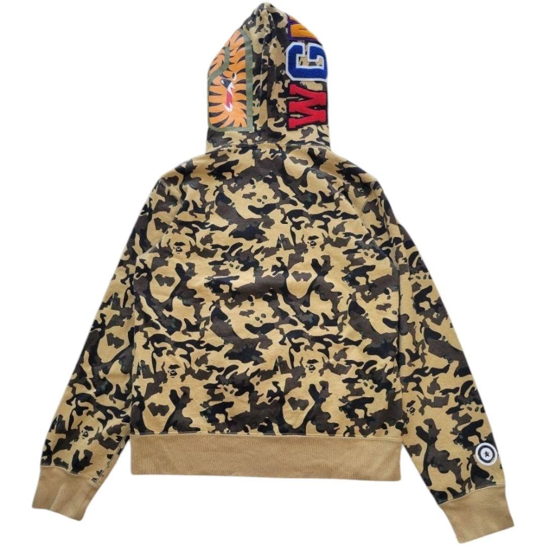 A BATHING APE (BAPE) Felpa con cappuccio uomo Bape Shark JP taglia L mimetica da dessert usata in ottime condizioni