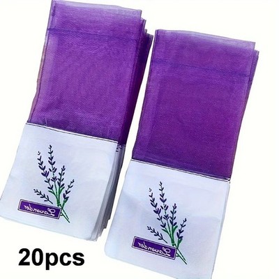 20 Stück leere Beutel Lavendel kleine Beutel Kordelzug Duftbeutel lila