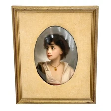 KPM Berlin Hand Painted Porcelain Plaque Fisher Boy after Richter c1900