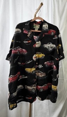 Paradise Found Car Shirt Mens 2XL Black Short Sleeve Button-Up General Motors