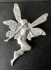 Sterling Silver Fairy Brooch - Marked 925 - 3.6g - 4cm x 3cm - VGC