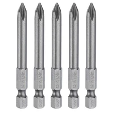 5pcs Magnetic Phillips Screwdriver Bit PH1 1/4" Hex Shank 65mm Long 6mm Rod
