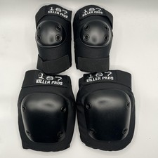 187 Killer Pads Knee  Elbow Pad Set L/XL Black Protective Gear Skate BMX