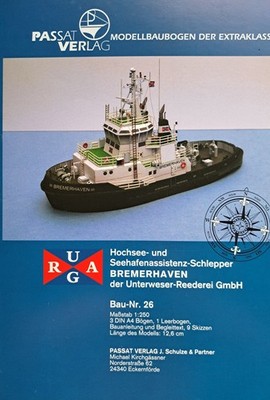 Bremerhaven Schlepper Schiff Kartonbausatz Bastelbogen Passat-Verlag