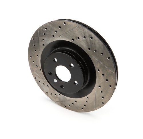 Stoptech 127.61124R, One Black Iron Sport Drilled/Slotted Br Ake Rotor Performan - Picture 2 of 9