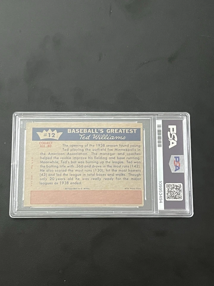 1959 Fleer T. Williams 1939-Burning Up The Minors #12. PSA 6  #109953494 - Image 3 of 3