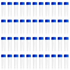 50pcs 5ml Plastic Test Tubes with Screw Caps Lab Vials