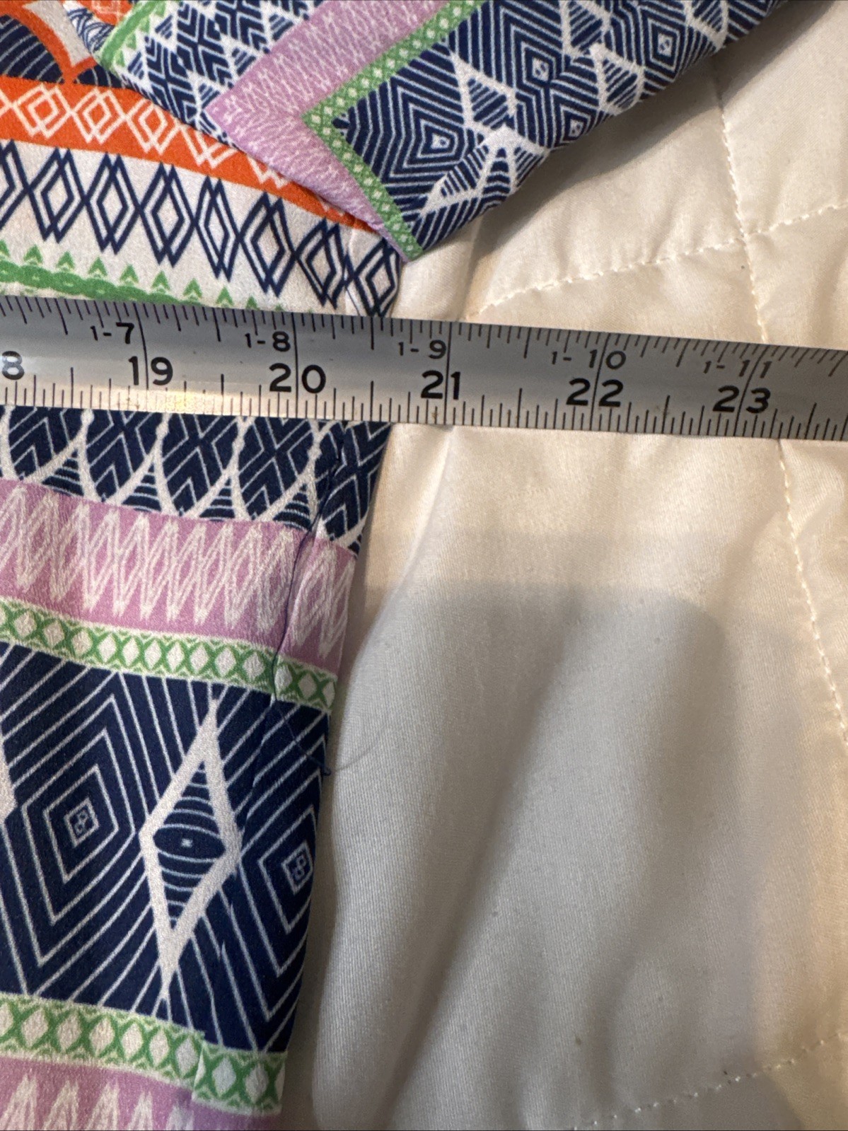 Gianni Bini Colorful Print Faux Wrap Boho Blouse Size Small Hi Low Roll Tab