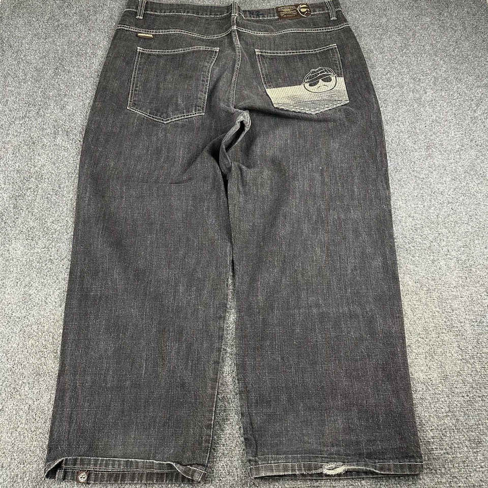 Винтажные мужские джинсы Lowrider 42x29 серые вышитые гранж Y2K Chicano 00s мешковатые - Изображение 2 из 4