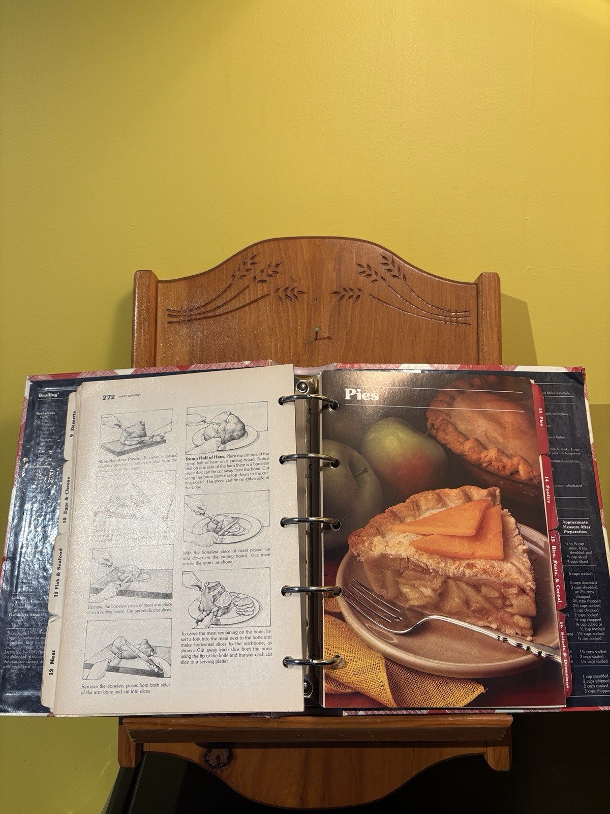 Vintage Wooden Wall Mounted Cookbook Holder Shelf Rustic Farmhouse Kitchen Decor