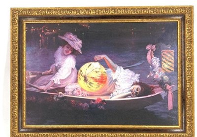 Carnival Eve by Ulpiano Checa  Antique patina gold frame large PRINT 
