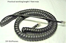 Black 12Ft Handset Cord for Vtech Corded Phone Business Eris Terminal Curly Coil