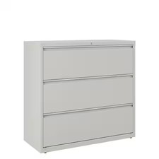 Hirsh 17645 42" W 3 Drawer Lateral File Cabinet, Light Gray,  A4/Legal/Letter