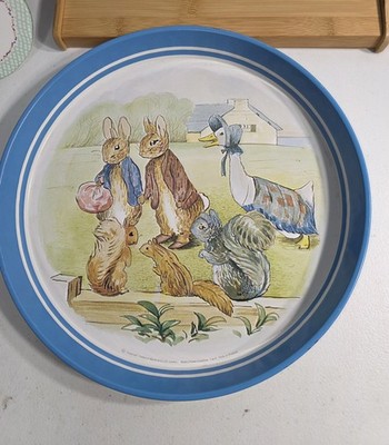 Vintage Beatrix Potter Peter Rabbit Jemima Paddle Duck Metal  Tray England 