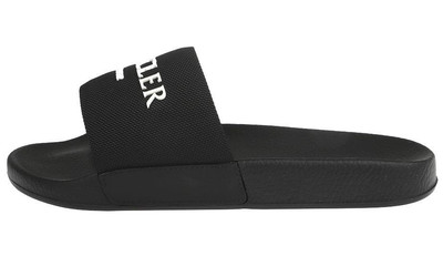 NEW MONCLER BLACK BASILE X RAISED LOGO RUBBER SLIDE SANDALS UNISEX 40 MONCLER | Men main image 3