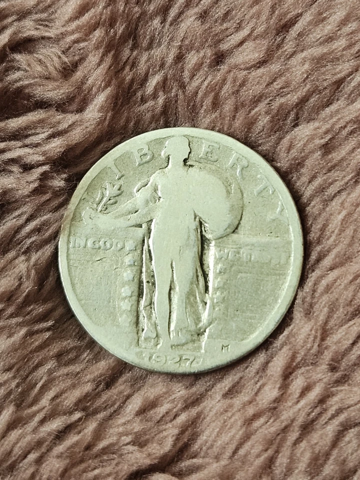 1927 Standing Liberty Quarter SILVER COIN & Certificate Of Authenticity - Image 3 of 4