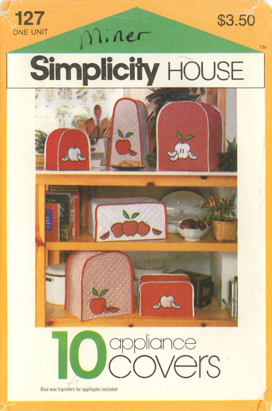 Simplicity 127 Quilted Appliance Covers Blender, Mixer, Coffee Maker, Toaster UC