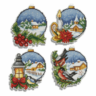 Orchidea Z�hlte Kreuzstich-Kit: Weihnachtsb�lle: Set Von 4
