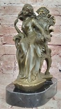 Handcrafted Bronze Sculpture of Lady Sitting on Chair by Cesaro Art Nouveau Gift