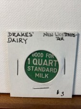 Vintage Postcard. Drakes Dairy Ltd. Good for 1 Quart Standard Milk 2 T28