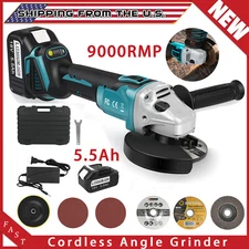 Angle Grinder Kit Brushless Cordless Cut‑Off Metal With 5.5Ah Battery For Makita