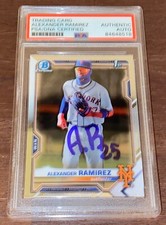 2021 Bowman Chrome ALEXANDER RAMIREZ Signed Autographed 1st Card PSA N2