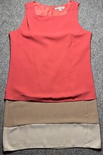 Danny And Nicole Women's Size 14 Short Sleeve Multi-Color Sheath Dress Back Zip