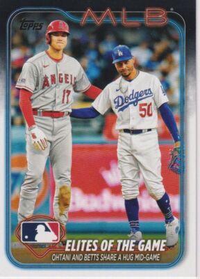 2024 Topps #138 Elites of the Game: Ohtani and Betts Share a Hug