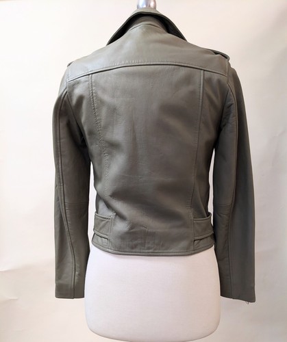 Walter Baker Kelsey Jacket *GORGEOUS* Gray Lamb Leather Moto Biker S NEW - Picture 5 of 7