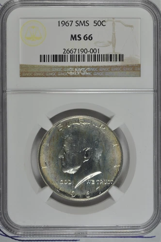 1967 SMS 40% Silver Kennedy Half Dollar NGC MS 66 SMS 40% Silver