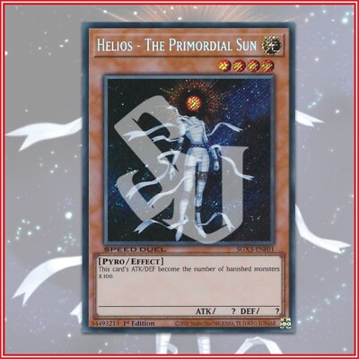 YuGiOh HELIOS THE PRIMORDIAL SUN | SGX3-ENF01 Secret Rare 1st