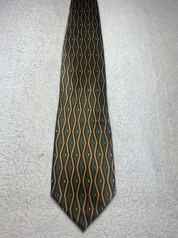 KILBURNE AND FINCH MENS TIE GRAY BROWN GOLD 4 X 65 EXTRA LONG - Image 2 of 4