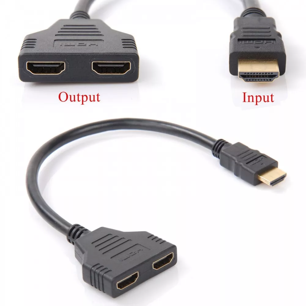 Adaptador HDMI macho a 2 salidas HDMI hembra saca 2 salidas hdmi