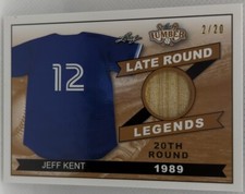 ⚾ JEFF KENT 2021 Leaf Lumber Game Used BAT PATCH SP /20 Blue Jays Giants Dodgers