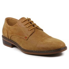 Tan Brown Men's Cap Toe Lace Up Oxford Classic Dress Shoes