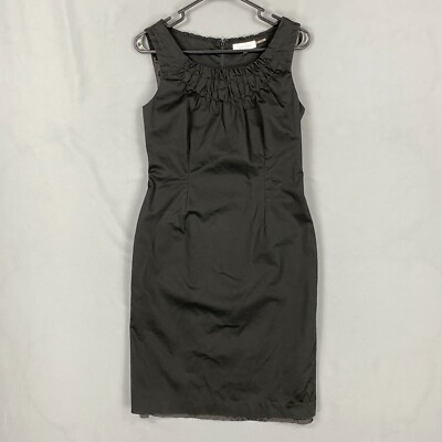 calvin klein sleeveless ruched dress Calvin Klein Dress Womens 4 Black Sleeveless Ruched Neck Sheath Knee Length
