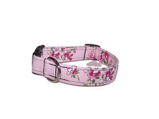 Wet Nose Designs Fun In Bloom Dog Collar Flowers on Pink Dots Spring Summer