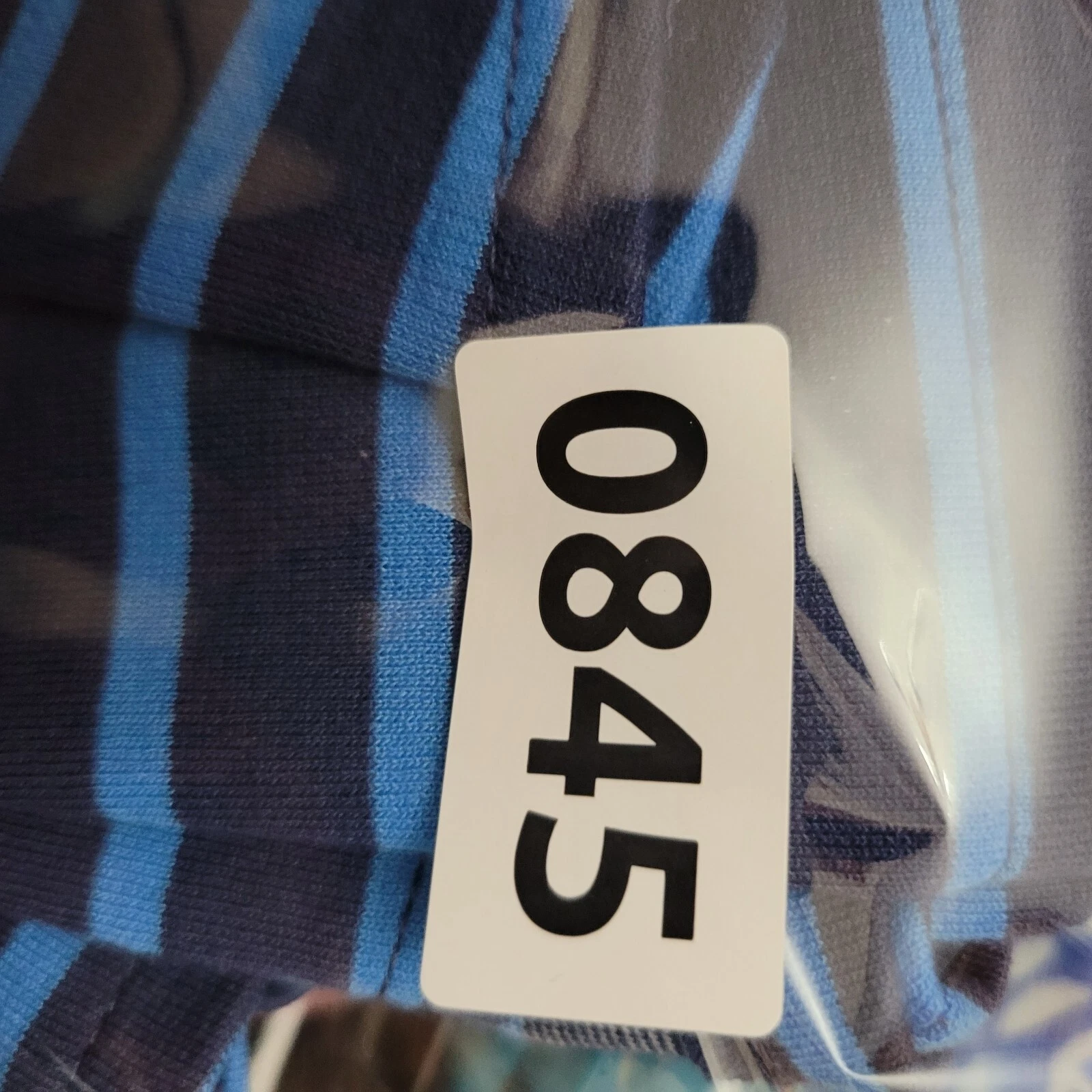 VETEMENTS Abito Peter Som taglia 12 lunghezza ginocchio blu jersey elasticizzato righe casual donna