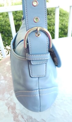Coach 9248 Vintage MEDIUM Sky Blue Soho Y2K Leather Shoulder Bag