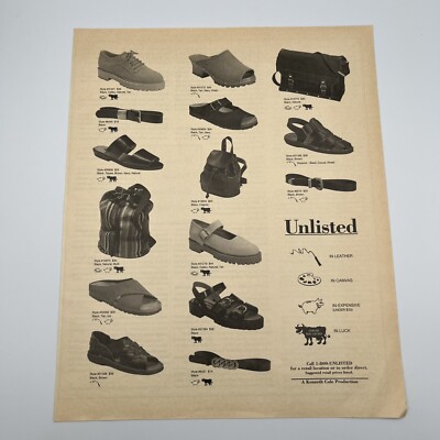 Kenneth Cole 1994 Vtg Print Ad 9.75''x12'' 90's style shoes bags belts unlisted