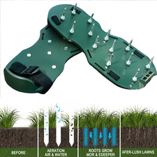 1 Pair Lawn Aerator Spikes Shoes Grass Aerating Sandals Adjustable Straps Garden