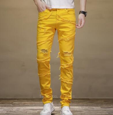 Tuphregyow Men Slim Stretch Jeans Relaxed Fashion Comfort Waist