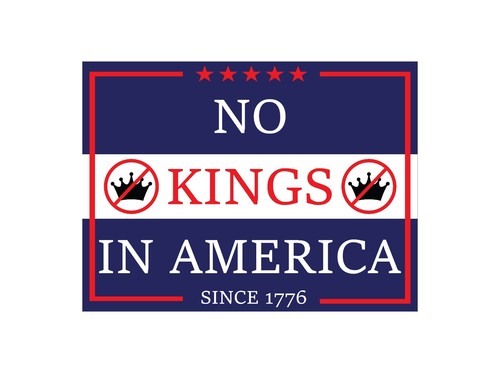 No Kings Yard Schild - Politisches Protestschild | Antityrranie 24x18 mit Pfahl - Bild 1 von 5