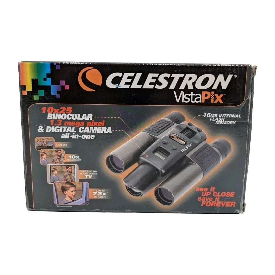 Binóculos/câmera digital Celestron VistaPix 72202 10x25 1,3 MP  - Imagem 2 de 4