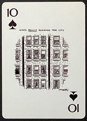 Who's Really Running the City New Yorker Cat Comic Single Swap Wide Playing Card